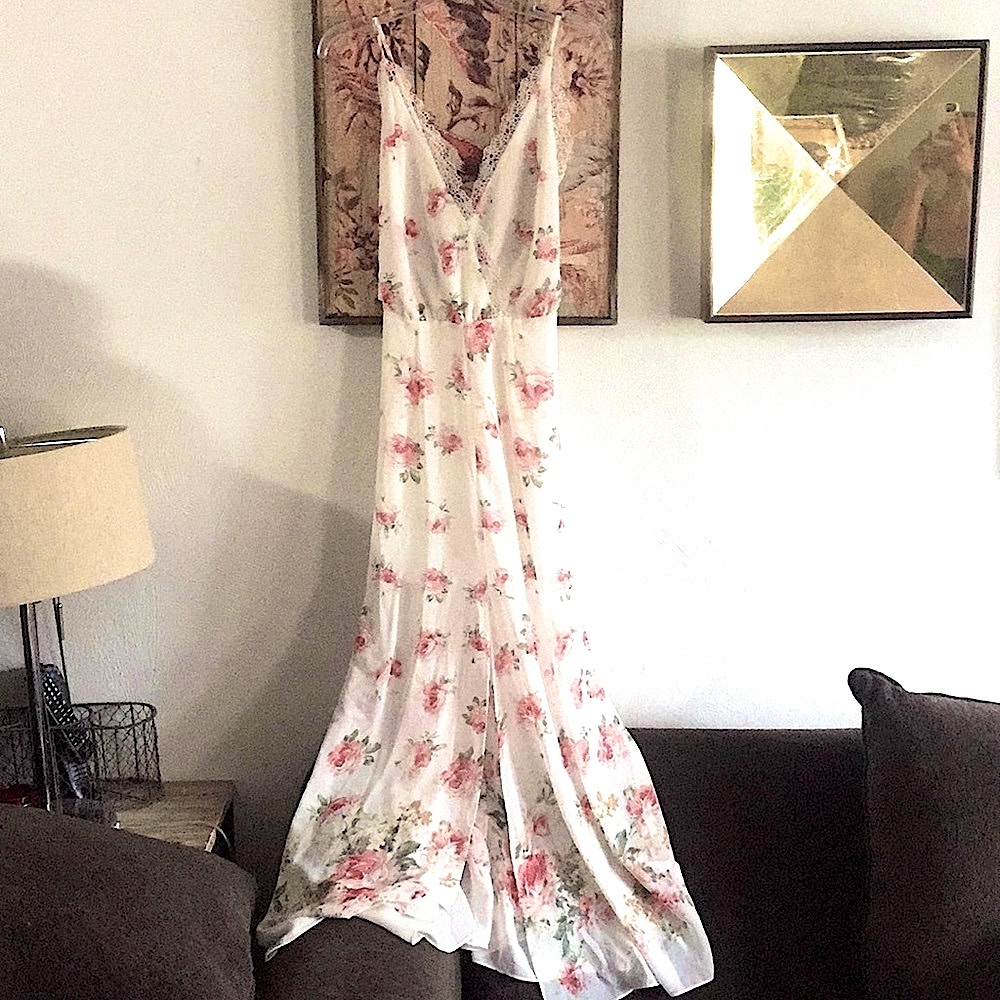 NWOT COTTON CANDY LA BOHO FLORAL LACE MAXI DRESS S - Picture 2 of 16